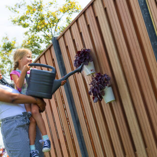 Sichtschutzzaun Holzzaun Betonzaun Betonpfosten II 200x190cm hartholz*