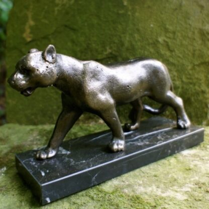 Skulptur Leopard Tierfigur, schwere Bronze-Optik, hochwertige Schreibtisch Deko*