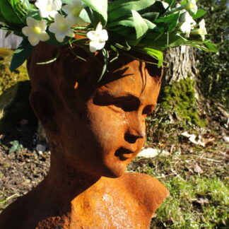 Skulptur, Mädchen Büste, Frauenkopf, Gartenfiguren, Eisen, Rost*