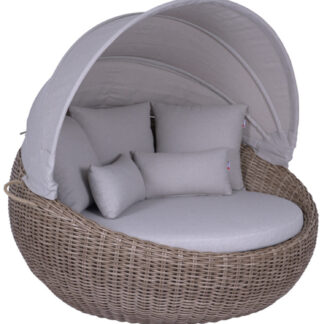 Sonneninsel Marano PE Rattan brown Bezüge beige inkl.Schutzhülle*