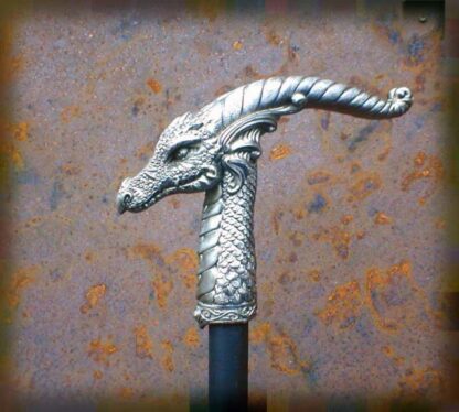 Spazierstock Fabula, Gehstock mit Silberknauf, Fantasy Larp, Mittelalter*