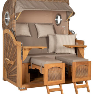 Strandkorb Amrum Grande Bullauge Teak PE Banana Dessin 534*