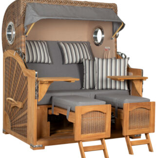 Strandkorb Amrum Grande Bullauge Teak PE Banana Dessin 544*