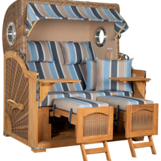 Strandkorb Amrum Grande Bullauge Teak PE Banana Dessin 580*