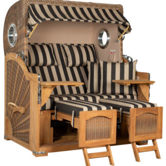 Strandkorb Amrum Grande Bullauge Teak PE Banana Dessin 581*