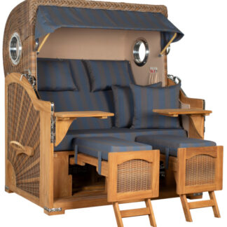 Strandkorb Amrum Grande Bullauge Teak PE Banana Dessin 582*