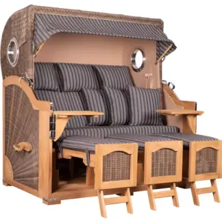 Strandkorb Amrum Grande XXL Teak Bullauge PE grey Dessin 500*