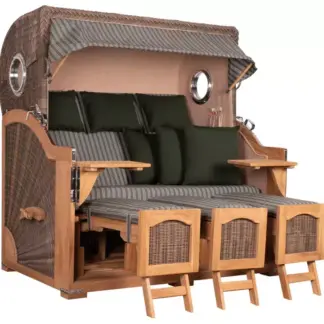 Strandkorb Amrum Grande XXL Teak Bullauge PE grey Dessin 504*