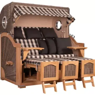 Strandkorb Amrum Grande XXL Teak Bullauge PE grey Dessin 505*