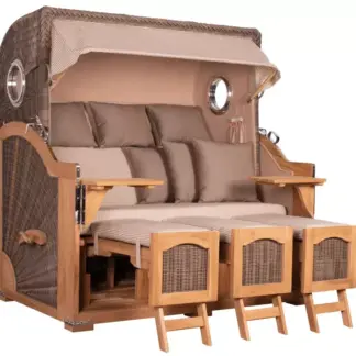 Strandkorb Amrum Grande XXL Teak Bullauge PE grey Dessin 510*