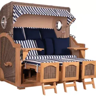 Strandkorb Amrum Grande XXL Teak Bullauge PE grey Dessin 518*