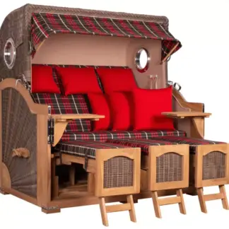 Strandkorb Amrum Grande XXL Teak Bullauge PE grey Dessin 529*