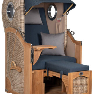 Strandkorb Amrum Single Bullauge Teak PE Shell Dessin 593*