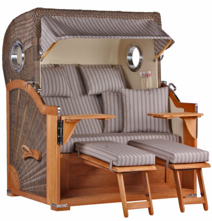 Strandkorb Baltikum Bullauge Teak PE Grey Dessin 501*
