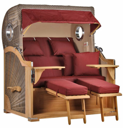 Strandkorb Baltikum Bullauge Teak PE Grey Dessin 550*