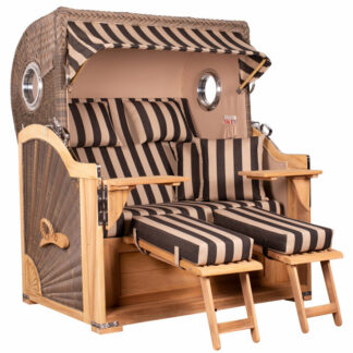 Strandkorb Baltikum Bullauge Teak PE Grey Dessin 581*