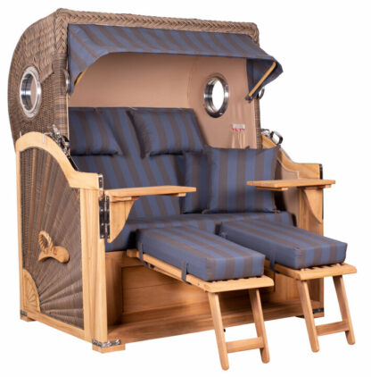Strandkorb Baltikum Bullauge Teak PE Grey Dessin 582*