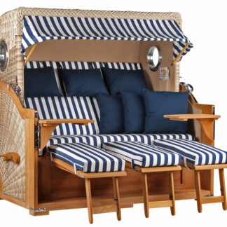 Strandkorb Baltikum XXL Bullauge Teak PE Shell Dessin 518*