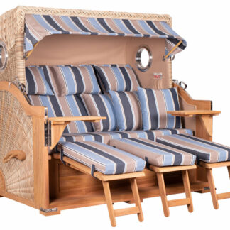 Strandkorb Baltikum XXL Bullauge Teak PE Shell Dessin 580*