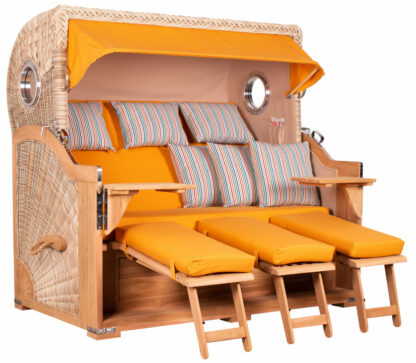 Strandkorb Baltikum XXL Bullauge Teak PE Shell Dessin 586*