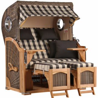 Strandkorb Düne Bullauge Teak PE Grey Dessin 505*