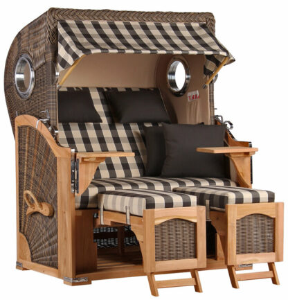 Strandkorb Düne Bullauge Teak PE Grey Dessin 505*