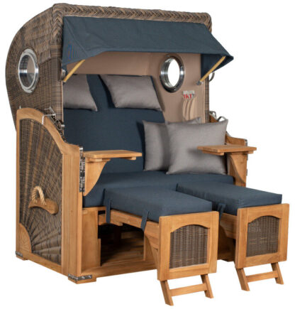 Strandkorb Düne Bullauge Teak PE Grey Dessin 593*