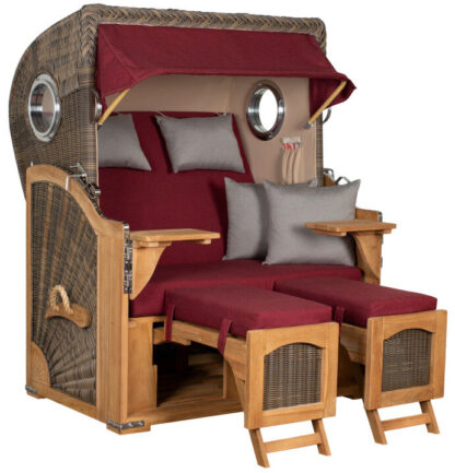 Strandkorb Düne Bullauge Teak PE Grey Dessin 594*