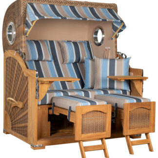 Strandkorb Düne Grande Bullauge Teak PE Banana Dessin 580*