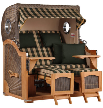 Strandkorb Düne Grande Bullauge Teak PE Grey Dessin 506*