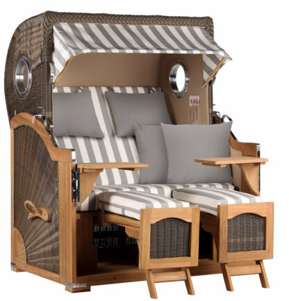 Strandkorb Düne Grande Bullauge Teak PE Grey Dessin 513*