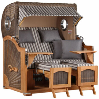 Strandkorb Düne Grande Bullauge Teak PE Grey Dessin 545*