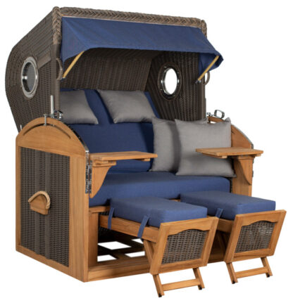 Strandkorb Horum XL Teak PE Grey Dessin 595*