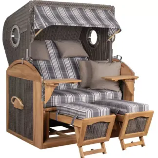 Strandkorb Horum XL Teak PE grey Dessin 522*