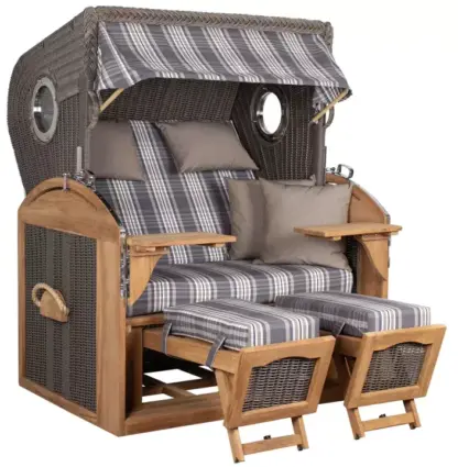 Strandkorb Horum XL Teak PE grey Dessin 522*