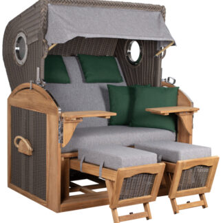 Strandkorb Horum XL Teak PE grey Dessin 571*