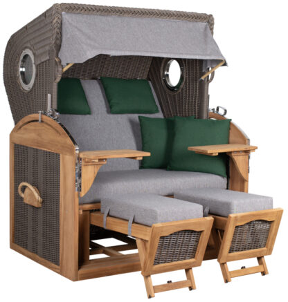 Strandkorb Horum XL Teak PE grey Dessin 571*