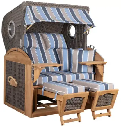 Strandkorb Horum XL Teak PE grey Dessin 580*