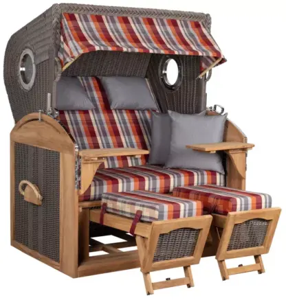 Strandkorb Horum XL Teak PE grey Dessin 584*