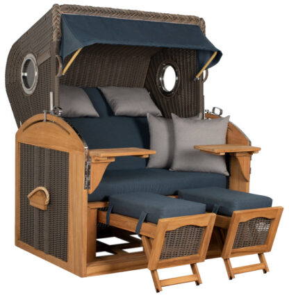 Strandkorb Horum XL Teak PE grey Dessin 593*