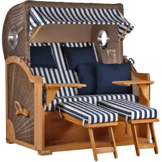 Strandkorb Norderney Teak Bullauge PE grey Dessin 518*