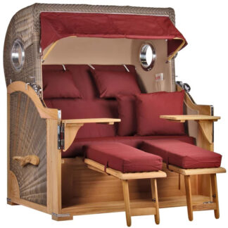 Strandkorb Norderney Teak Bullauge PE grey Dessin 550*