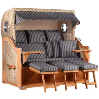 Strandkorb Norderney XXL Teak Bullauge PE shell Dessin 500*
