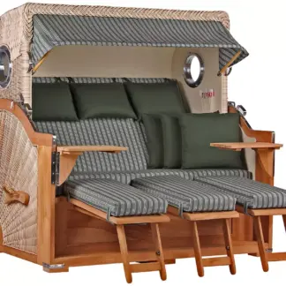Strandkorb Norderney XXL Teak Bullauge PE shell Dessin 504*