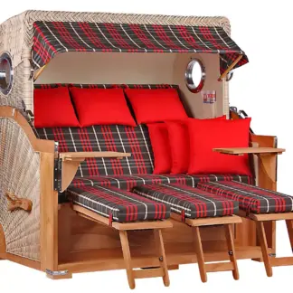 Strandkorb Norderney XXL Teak Bullauge PE shell Dessin 529*