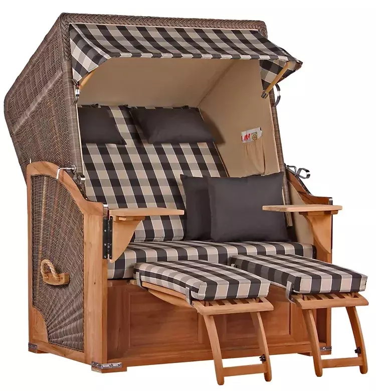 Strandkorb Nordstrand Teak PE grey Dessin 505*