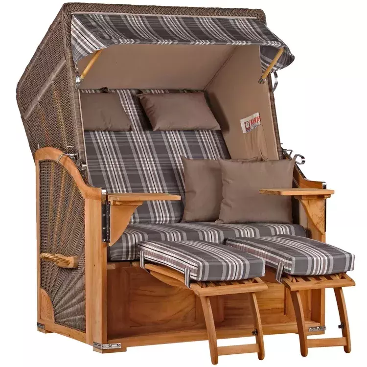 Strandkorb Nordstrand Teak PE grey Dessin 522*