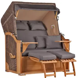 Strandkorb Nordstrand Teak PE grey Dessin 551*