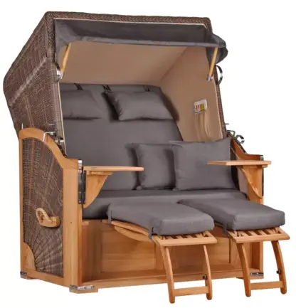 Strandkorb Nordstrand Teak PE grey Dessin 551*