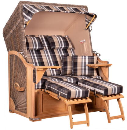 Strandkorb Nordstrand Teak PE grey Dessin 583*